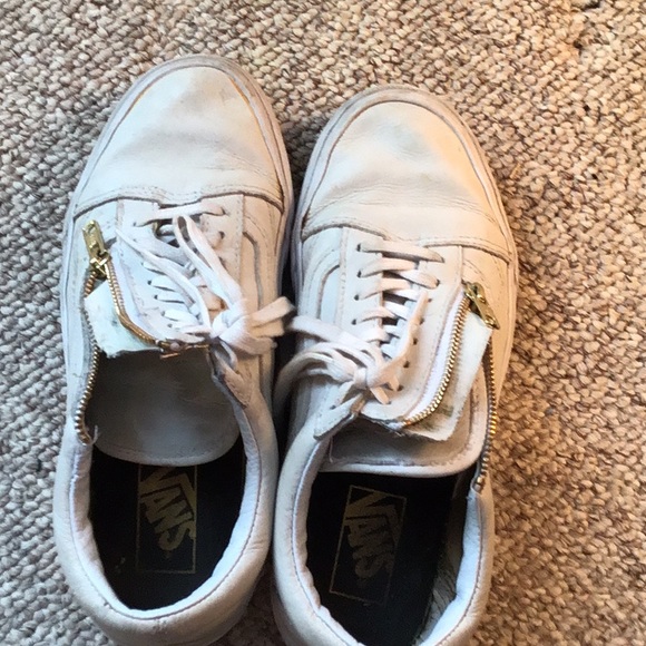 Old-Skool Leather Vans Zip-up Men’s 7/Women’s 8.5! - Picture 7 of 8